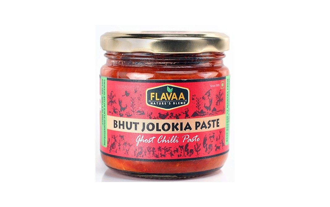 Flavaa Bhut Jolokia Paste Ghost Chilli Paste   Glass Jar  250 grams